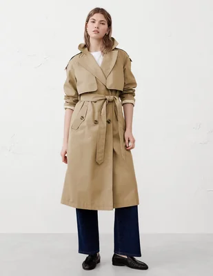 Gabardina con bolsillos para mujer