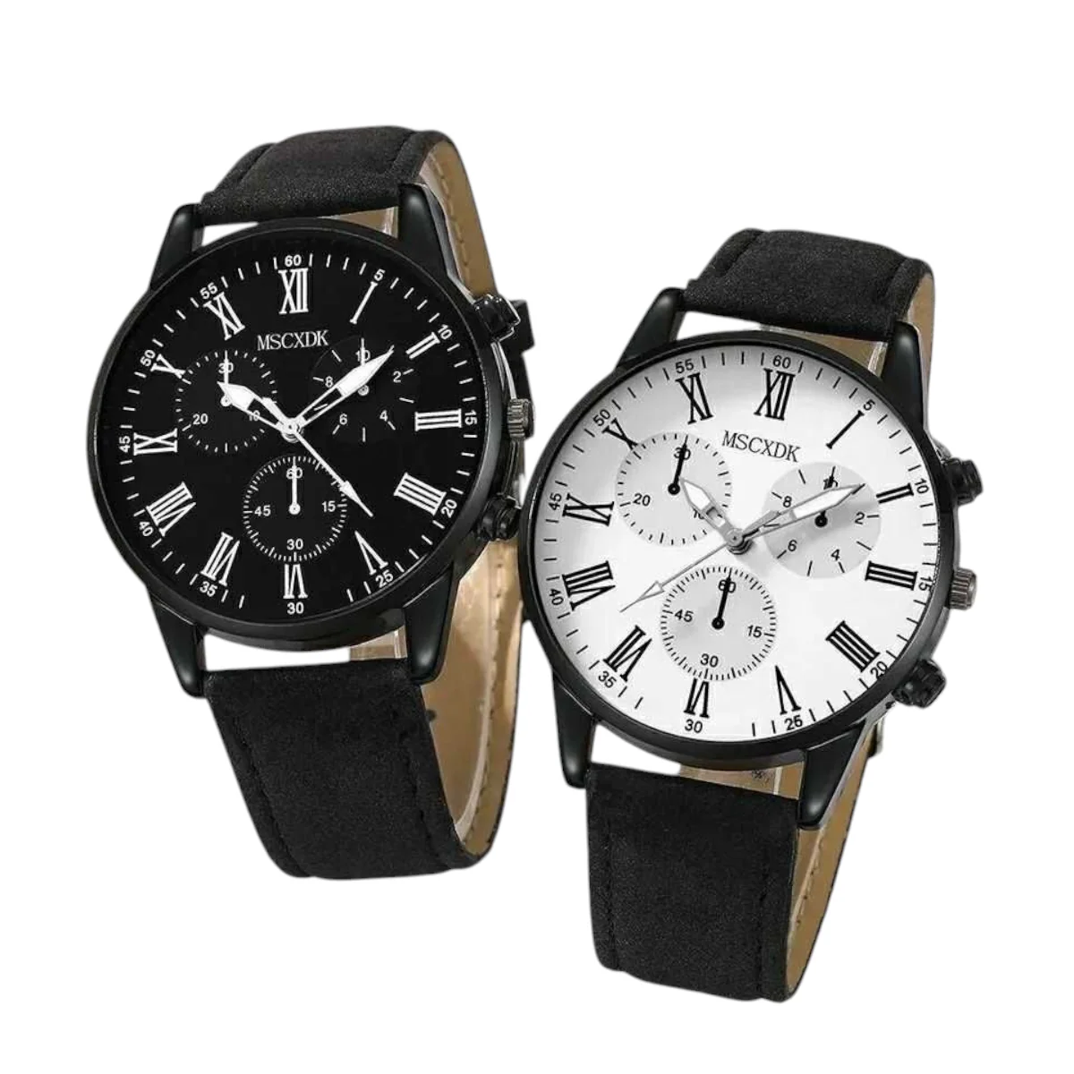 Reloj DUO con Números Romanos y Correa de Cuero