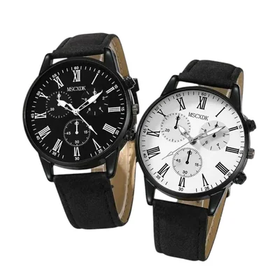 Reloj DUO con Números Romanos y Correa de Cuero