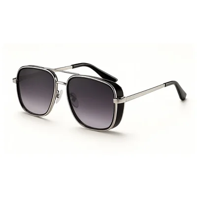 Gafas de Sol Estilo Aviador con Marco Negro y Dorado Tony Stark