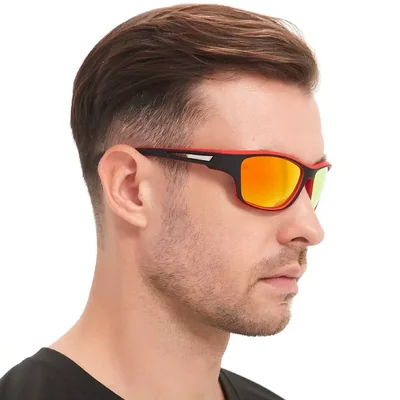 Gafas ciclismo rojo negro moto deportes auto carreras polarizadas lentes deportivas gym filtro UV