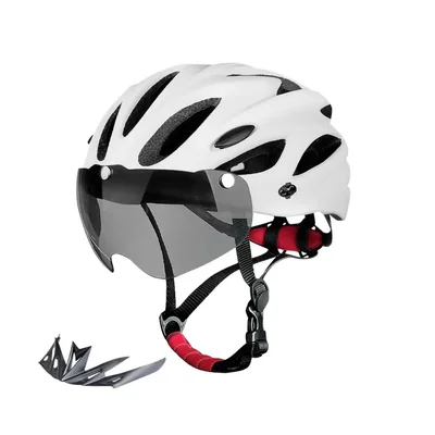 Casco bicicleta luz blanco LED trasera adulto accesorio ligero y transpirable seguridad gafas lente