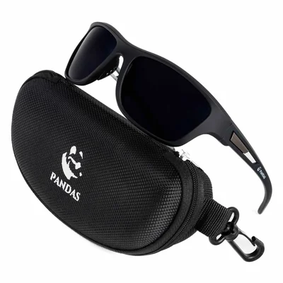 Lentes de Sol Deportivos Polarizados PANDAS Unisex UV400 BATTLE Negro.