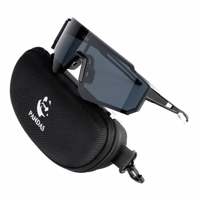 Lentes de Sol Deportivos Polarizados PANDAS Unisex UV400 EARTHQUAKE Negro.