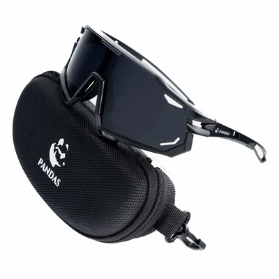 Lentes de Sol Deportivos Polarizados PANDAS Unisex UV400 CYCLONE Negro.