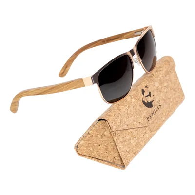 Lentes Gafas de Sol Polarizados para Hombre Caballero PANDAS de Madera UV400 Rino Café.