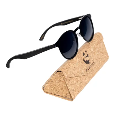 Lentes Gafas de Sol Polarizados PANDAS de Madera UV400 Tortoise Negro.