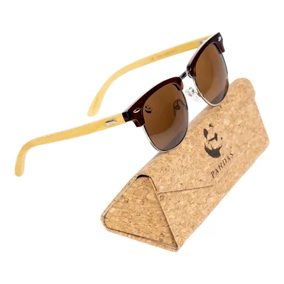 Lentes Gafas de Sol PANDAS Unisex de Bambú UV400 Tigris Café.