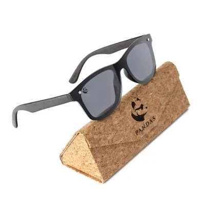 Lentes Gafas de Sol Polarizados PANDAS Unisex PANDAS de Madera UV400 Flamenco Negro.