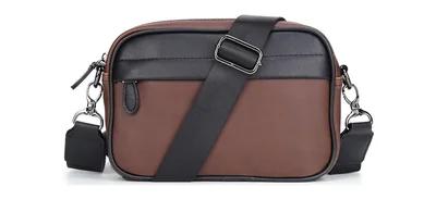 Bolso cruzado bicolor marrón y negro