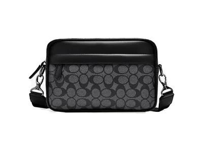 Bolso cruzado con patrón de monograma