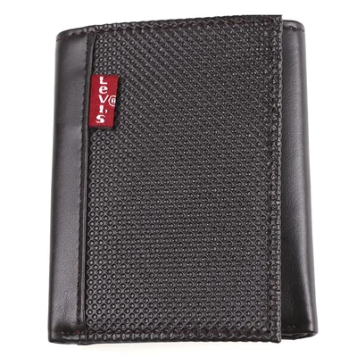 Cartera Trifold Piel Sintética Duradera Levis para Hombre