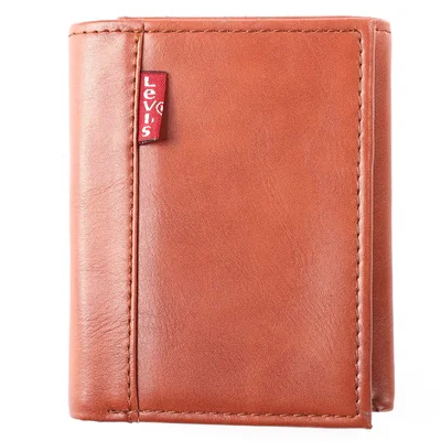Cartera Levis Trifold Hombre Piel Marrón Original