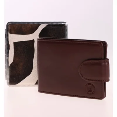 Set Billetera de Piel Hombre y Cigarrera Park Lane Elegante