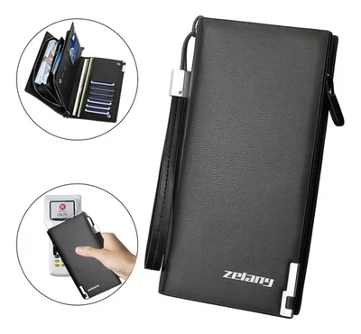 Cartera Billetera Larga Hombre Casual Negocio Gran Capacidad