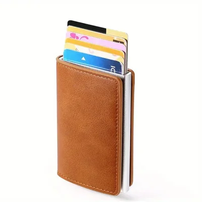 Cartera De Cuero De PU Casual Con Estuche De Tarjetas