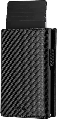 A Tarjetero de cuero,Cartera para Hombre RFID Bloqueo Antirrobo Tarjetero para Caballero Plegable,con bolsillo de moneda cierre del imán billetera,para efectivo y monedas,Carteras para Hombre Regalo.