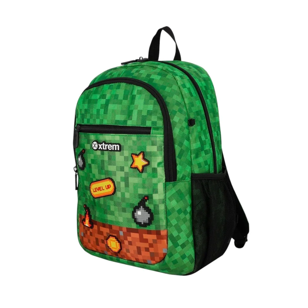 Mochila Verde Xtrem Logan Pixeles