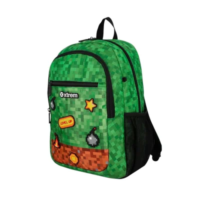 Mochila Verde Xtrem Logan Pixeles