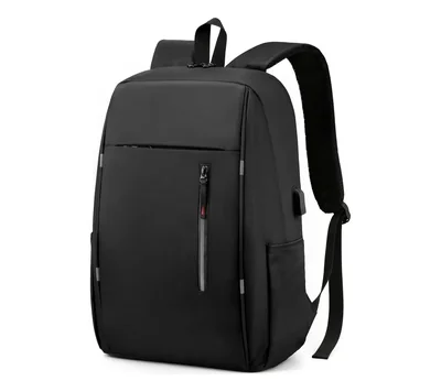Mochila urbana para laptop negra con detalles grises