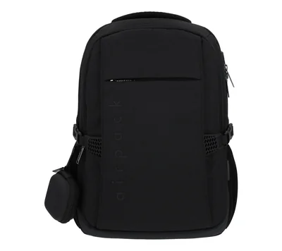 Mochila urbana negra con múltiples compartimentos