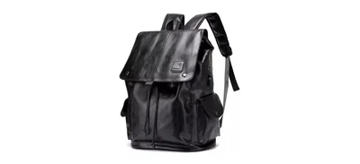 mochila de cuero sintetico negra