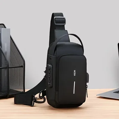Antirrobo Mochila Viaje Mariconeras Pecheras Negra candado Tela Impermeable táctica bolso deporte