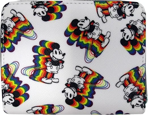 Loungefly Disney Mickey Rainbow All-Over-Print Small Zip-Around Wallet
