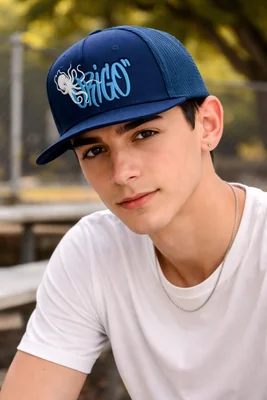 Gorra Trucker Azul Marino con Bordado 'Pulpo'