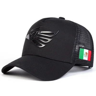 Gorra Militar Águila Hecho En México negro deporte bandera contra sol red carreras contra sol