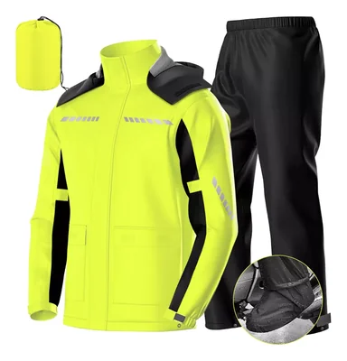 Impermeable Motociclista Moto Reflejante Con Capucha Teker.