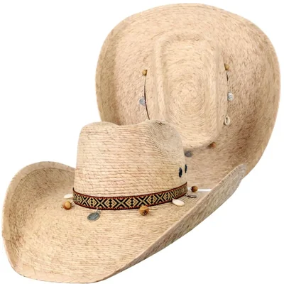 Sombrero Texana 8 Segundos Palma Fresco Hombre Mujer Ligero Playa Vintage Quemado M 27