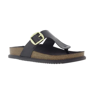 Sandalia Suela Corcho con Hebilla para Mujer, Color Negro Beira Rio