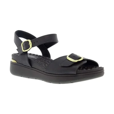 Sandalia Media Plat con Hebill para Mujer, Color Negro Modare