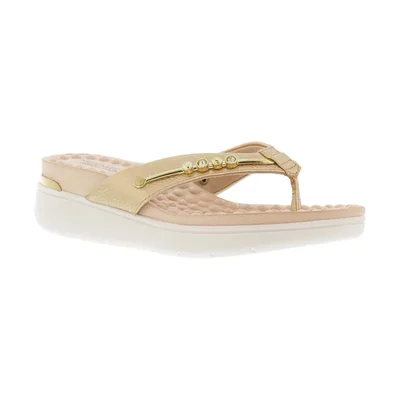 Sandalia Pata de Gallo para Mujer, Color Dorado Modare