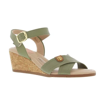 Sandalia con Cuna con Hebilla para Mujer, Color Verde Modare