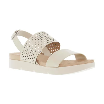 Sandalia Doble Tira con Ajuste Elástico para Mujer, Color Beige Beira Rio