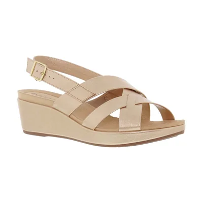 Sandalia Cuna Tiras Cruzadas para Mujer, Color Dorado Beira Rio