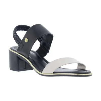 Sandalia Tacón Bajo con Hebilla para Mujer, Color Negro Beira Rio