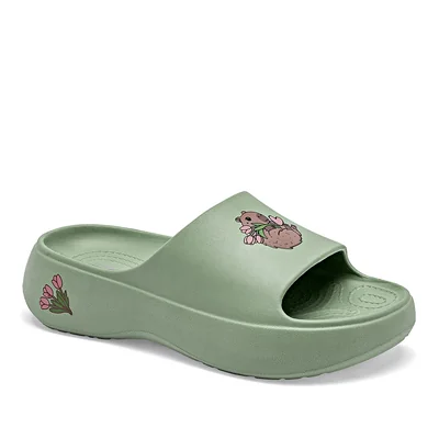 Elega Sandalia Impermeable Verde Para Mujer Cod.140394