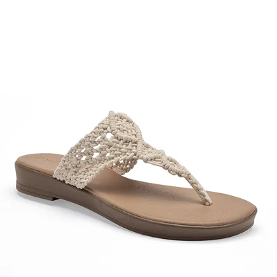 Mora Tierra Sandalia Piso Latte Para Mujer Cod.140653