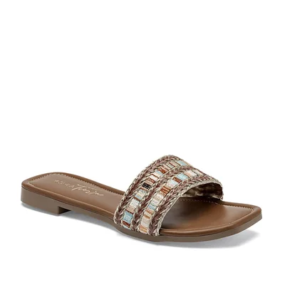 Mora Tierra Sandalia Piso Cafe Multicolor Para Mujer Cod.142015