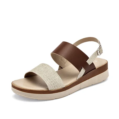 Via Victoria Sandalia Plataforma Cafe Beige Para Mujer Cod.140852
