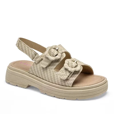 Vavito Sandalia Plataforma Beige Para Mujer Cod.142028
