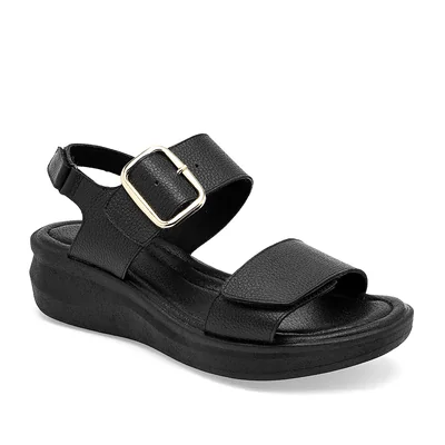 Relax Sandalia Cuña Negro Para Mujer Cod.140797