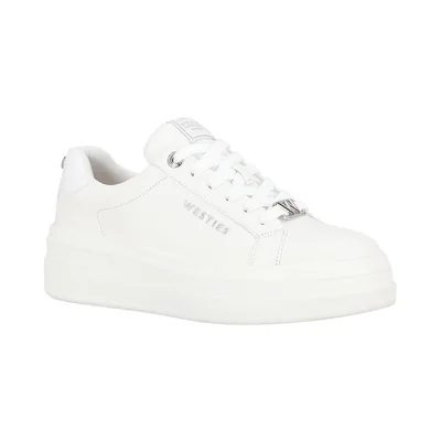 Tenis Plataforma Westies Blanco con Aplicación para Mujer