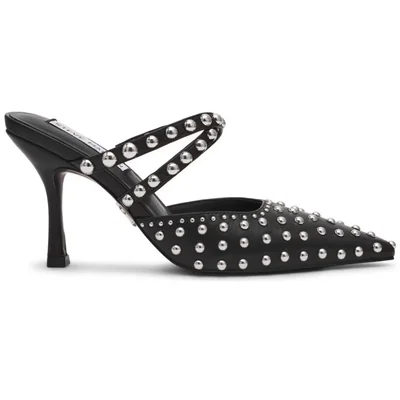Zapatilla Destalonada Steve Madden Negro con Aplicación de Estoperoles para Mujer