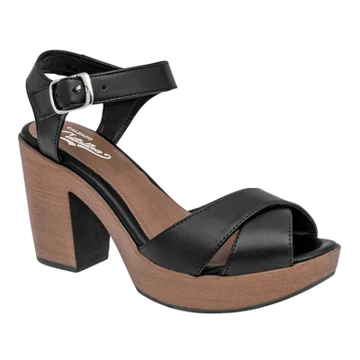 ZAPATILLA CASUAL TACON 9 CM MUJER Catalina 3006 NEGRO