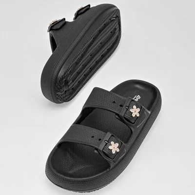 SANDALIA VERANO ABIERTO 3 CM MUJER Evalight SKTW55 NEGRO