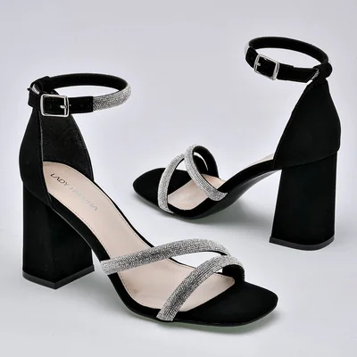ZAPATILLA GRADUACION 9 CM MUJER Lady Paulina 22714 NEGRO PLATA